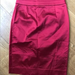 Red satin pencil skirt